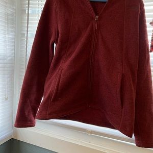 Maroon The North Face zip up fleece size L